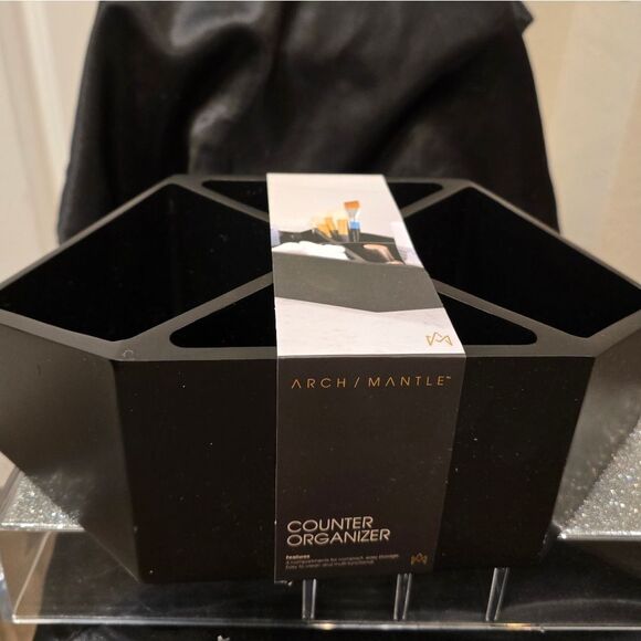 Arch/Mantle Multi-Functional Marble Counter Organizer- Black - Picture 2 of 8